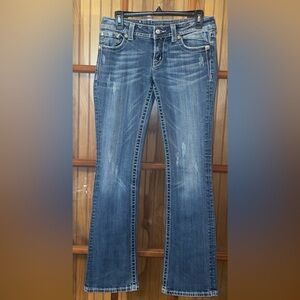 Embroidered Boot Cut  Blue Jeans